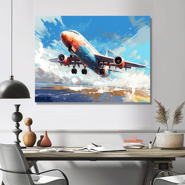 Take Off Flight Paint Spatter s - Train Canvas Wall Art